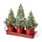Glitzhome® 21" Christmas Metal Potted Triple Trees Centerpiece